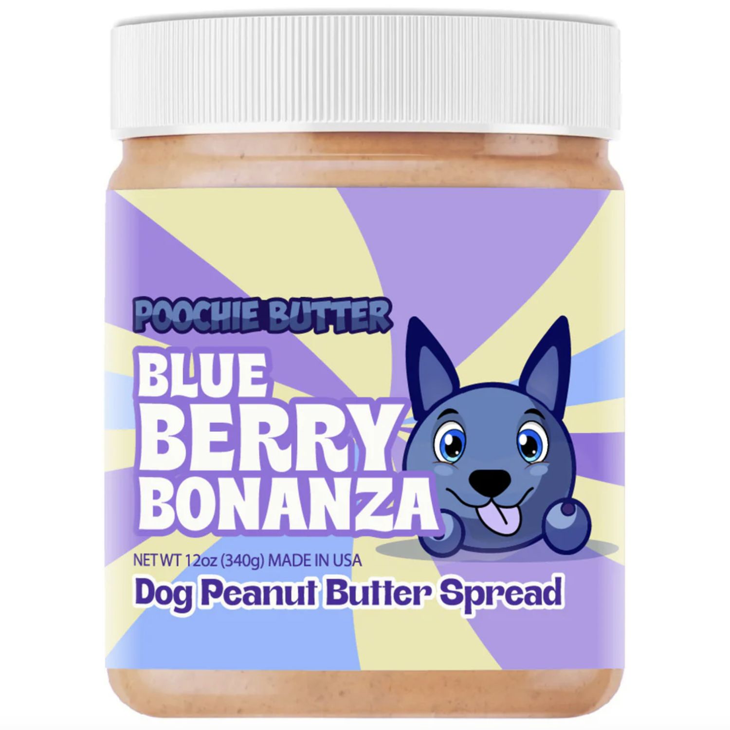 Poochie Butter Dog Peanut Butter Blueberry Jar 12oz