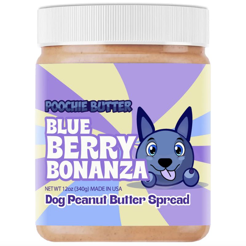 Poochie Butter Dog Peanut Butter Blueberry Jar 12oz