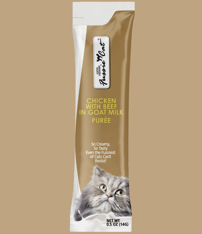 Fussie Cat Puree Chicken &amp; Beef in Goat Milk
