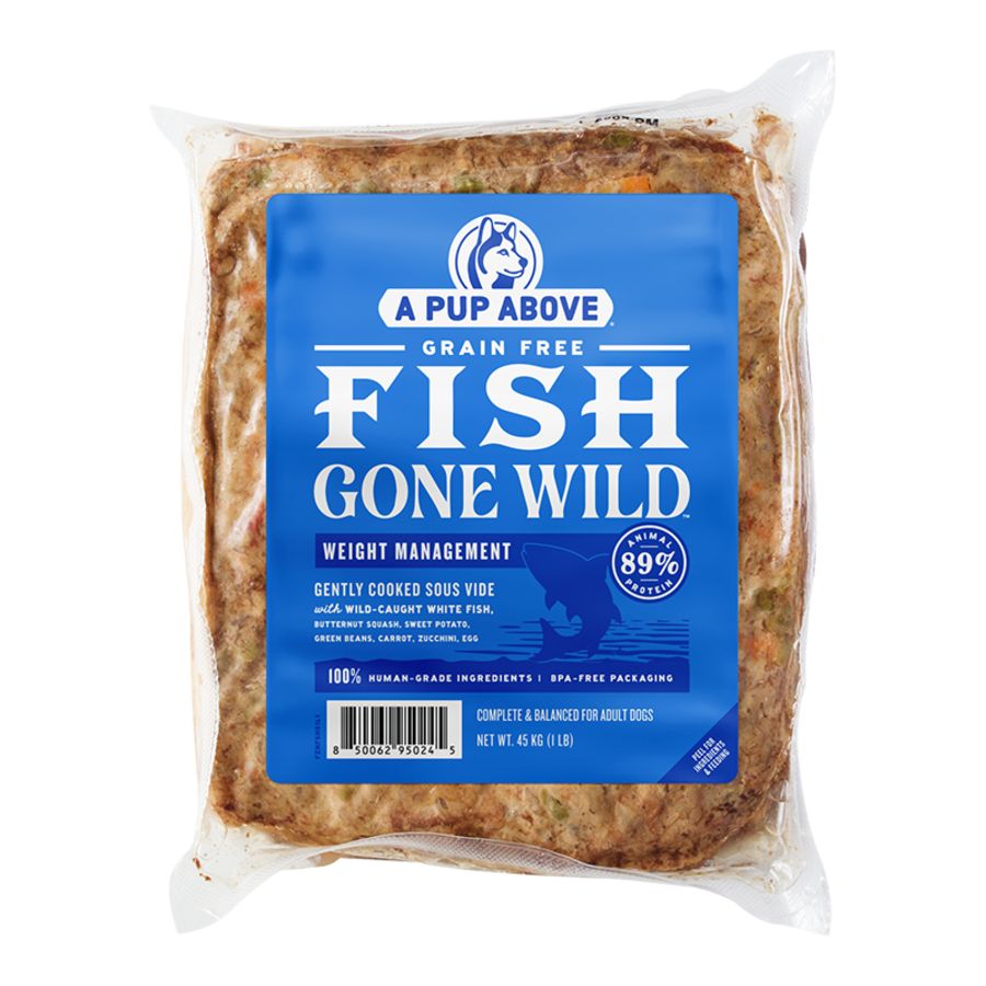 A Pup Above Frozen Gently Cooked Fish Gone Wild, Size: 1lb