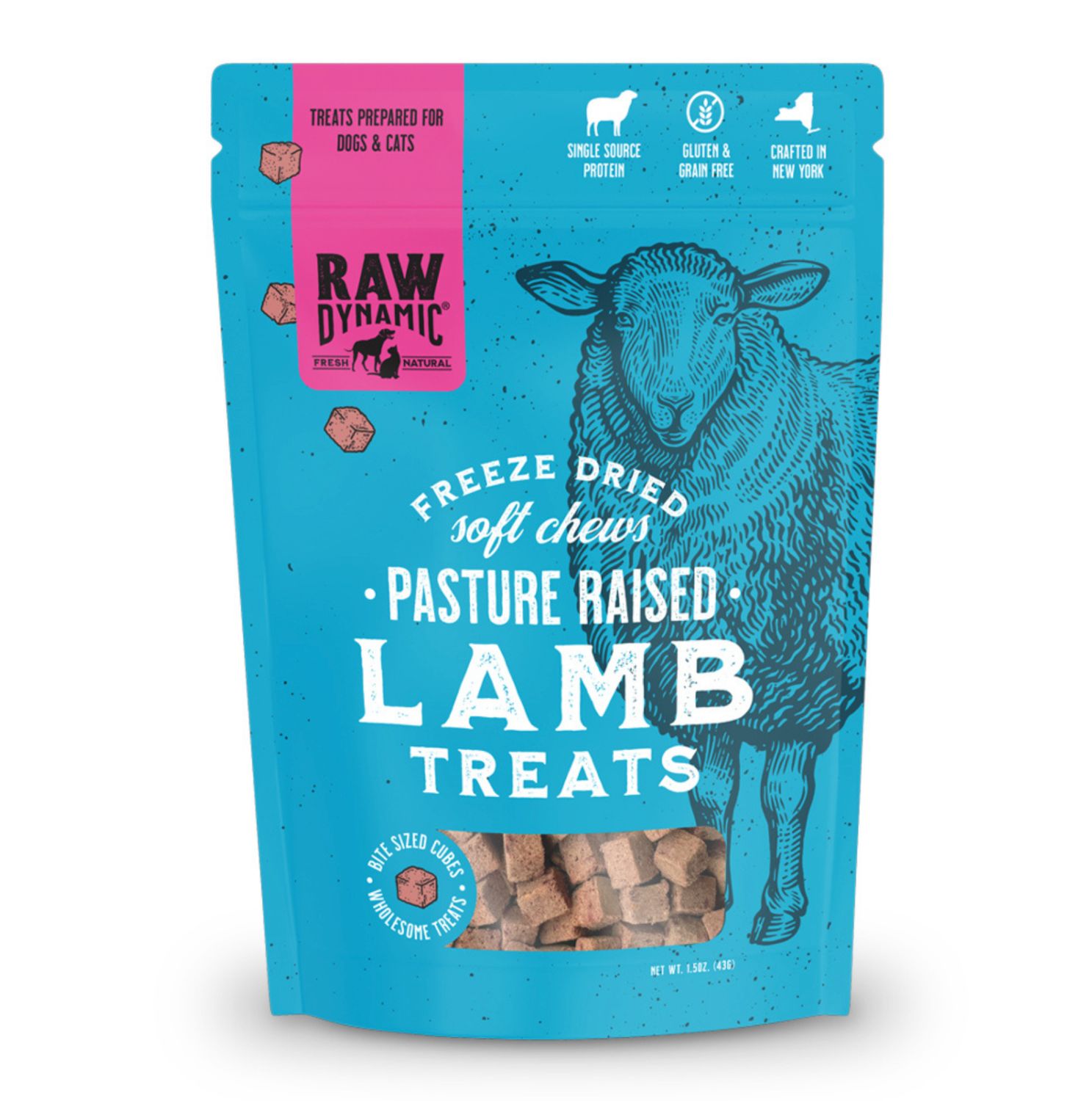 Raw Dynamic Dog &amp; Cat Freeze-Dried Treat Lamb 1.5oz