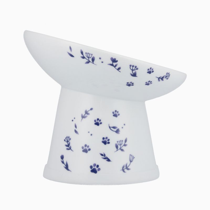 Necoichi Cat Raised Tilted Stress Free Ceramic Food Bowl