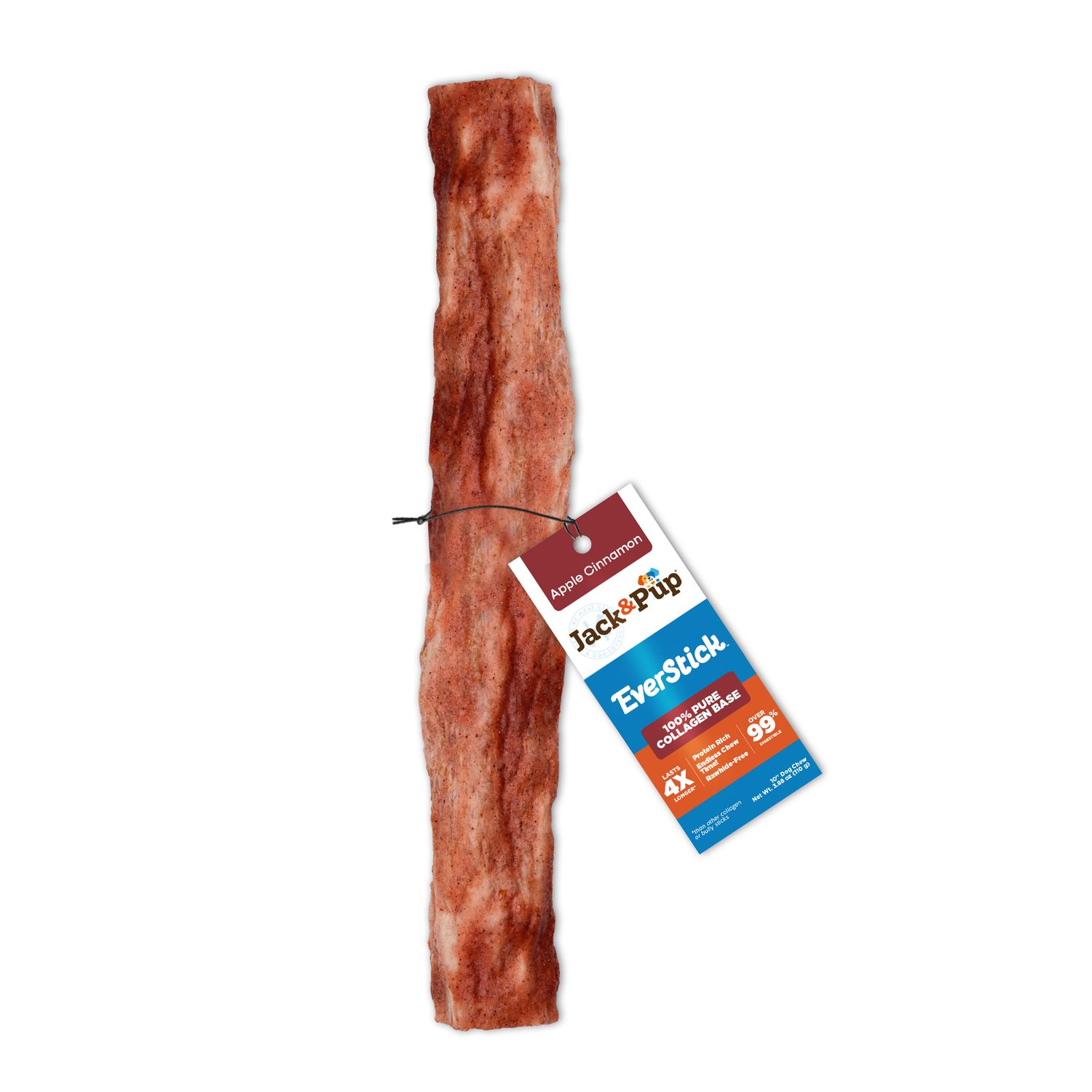 Jack &amp; Pup Dog EverChew Pure Collagen Base Apple Cinnamon, Size: 10"