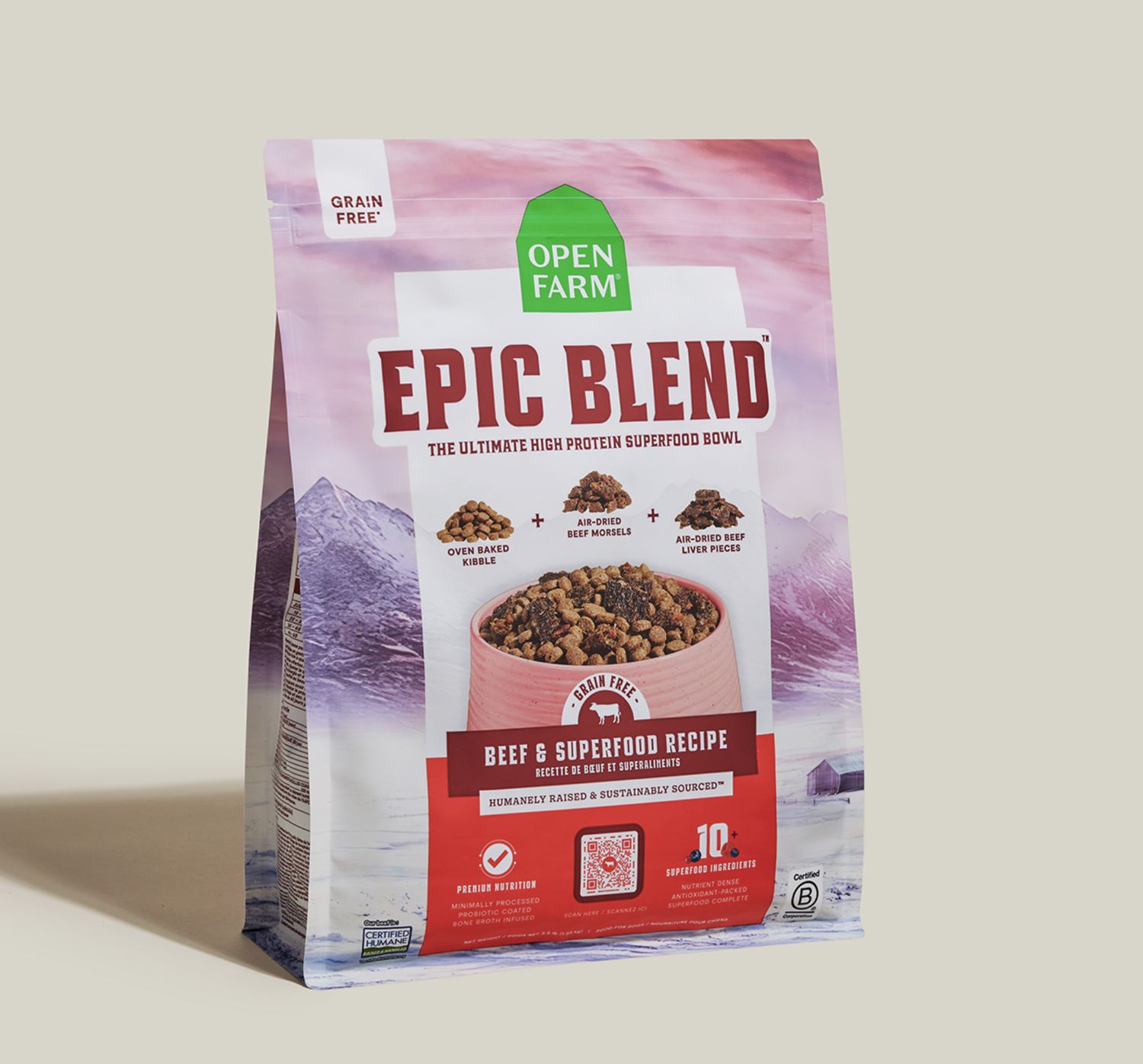 Open Farm Dog Epic Blend Grain Free Beef &amp; Superfood, Size: 3.5lb