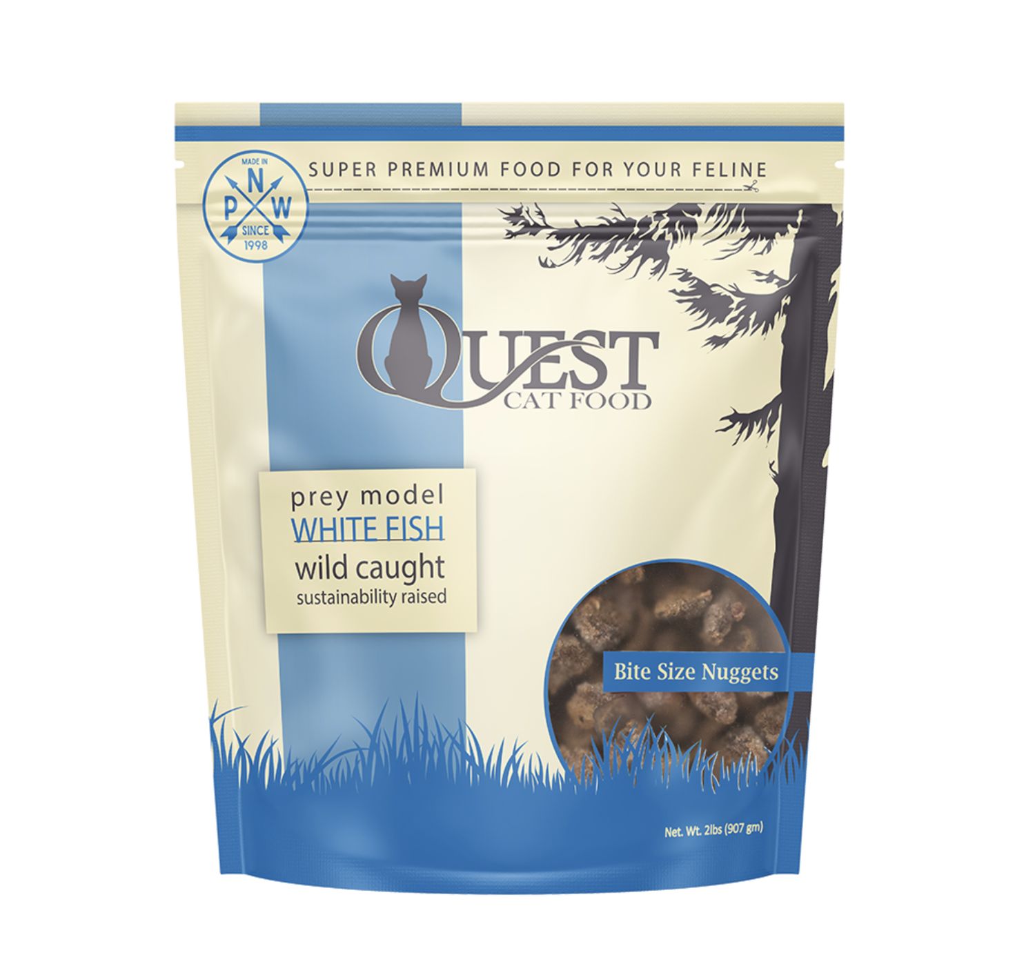 Quest Cat Frozen Raw White Fish 2lb