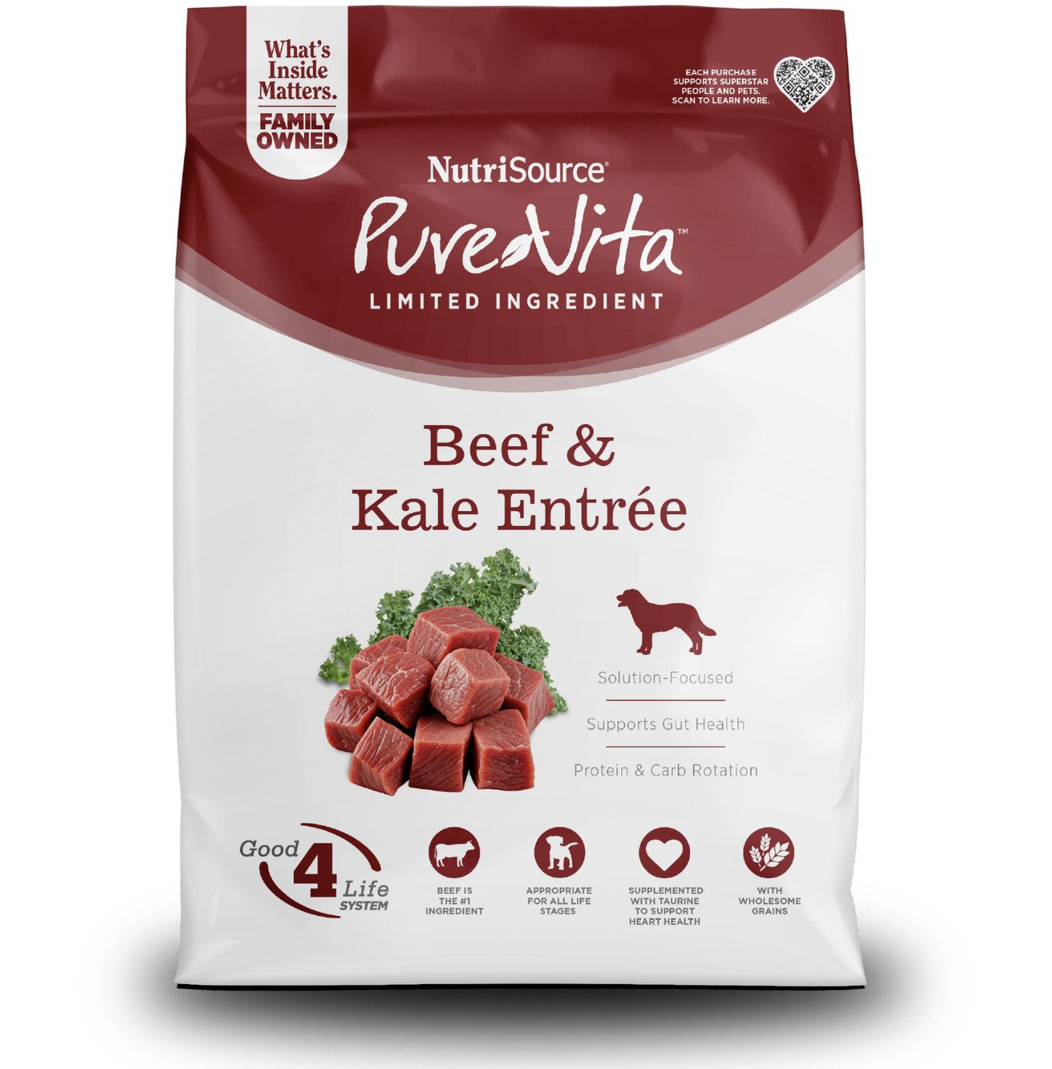 PureVita Dog Beef &amp; Kale Entrée, Size: 4lb