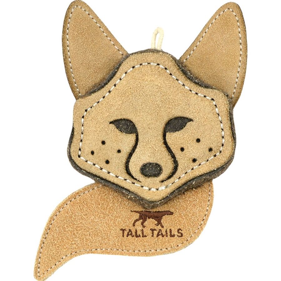 Tall Tails Dog Natural Leather &amp; Wool Toy Fox 4''