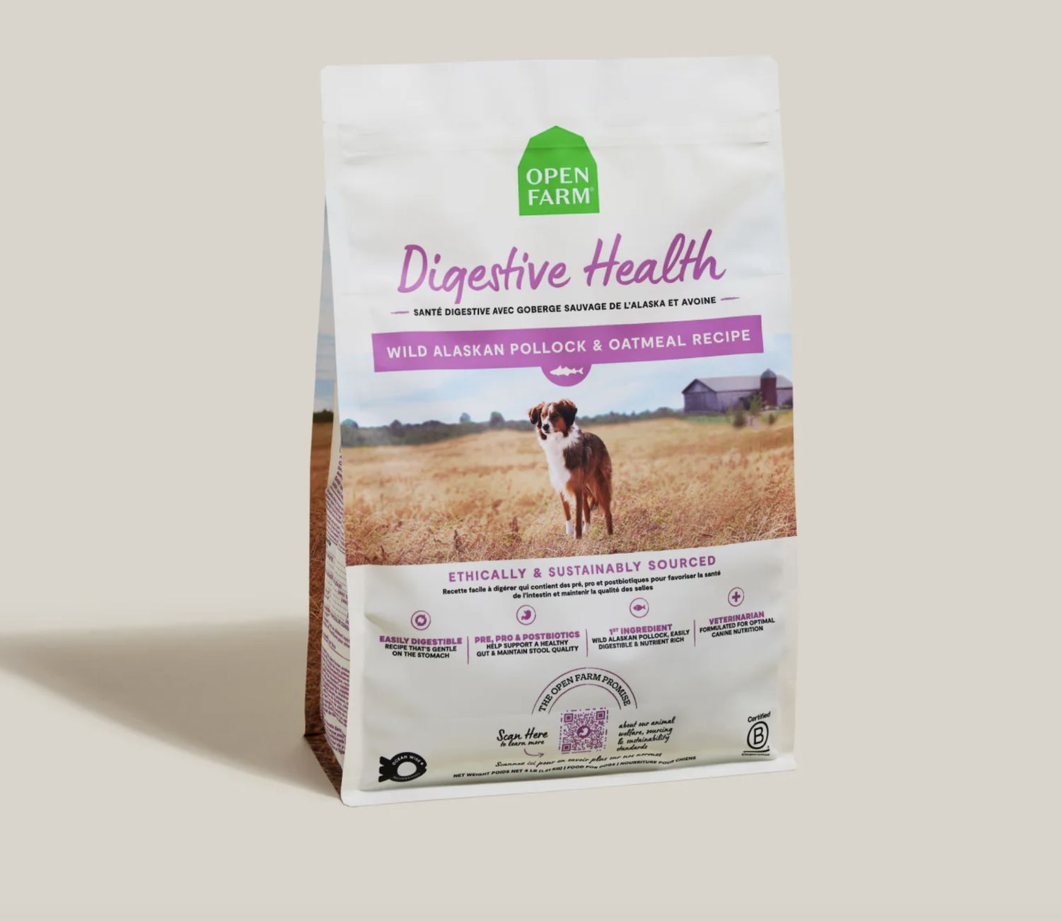 Open Farm Dog Digestive Health Pollock &amp; Oatmeal 22lb