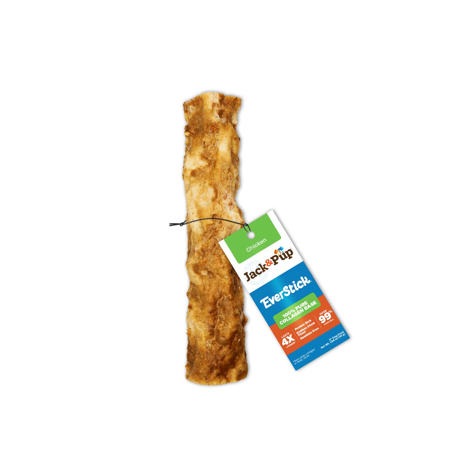 Jack &amp; Pup Dog EverChew Pure Collagen Base Chicken, Size: 5''