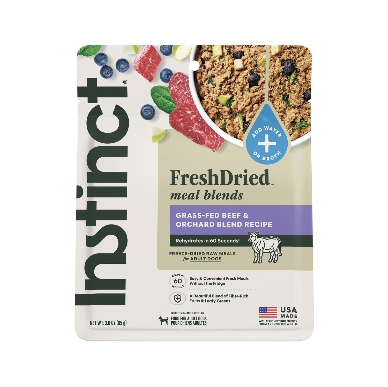 Instinct Dog FreshDried Meal Blends Beef &amp; Orchard 3oz