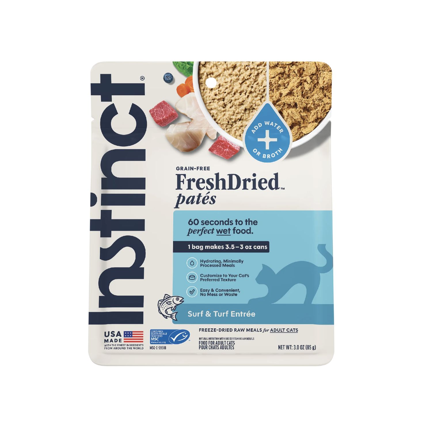Instinct Cat FreshDried Patés Surf &amp; Turf, Size: 3oz