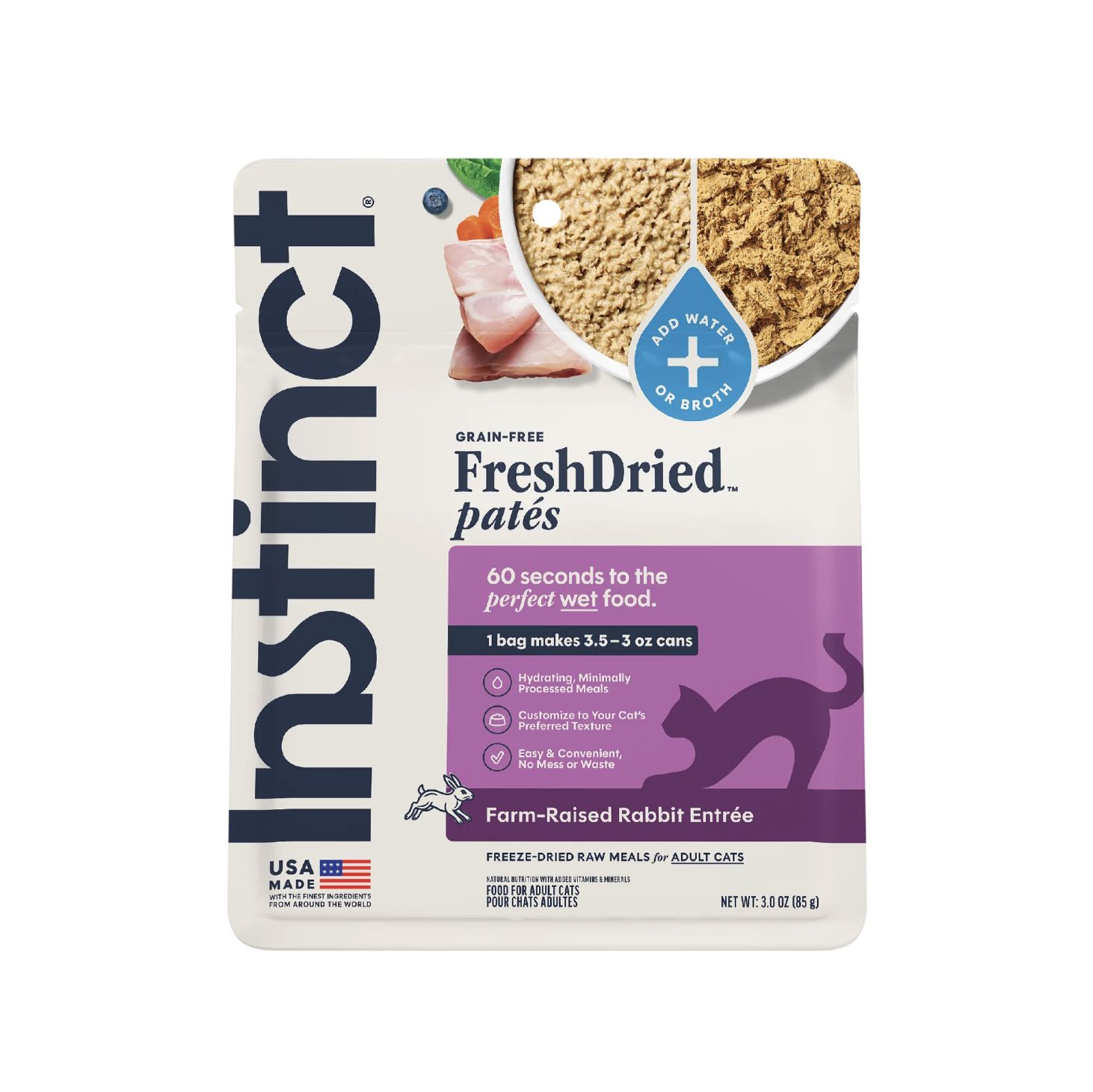 Instinct Cat FreshDried Patés Rabbit, Size: 3oz