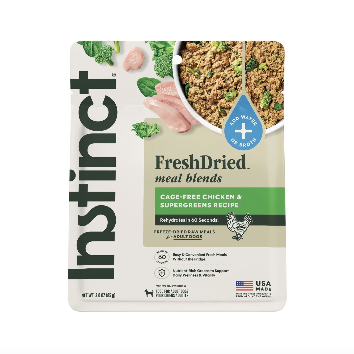 Instinct Dog FreshDried Meal Blends Chicken &amp; SuperGreens 3oz