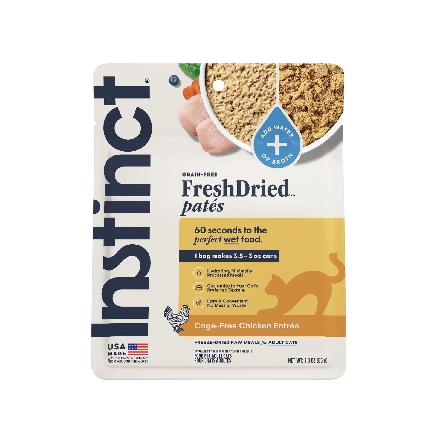 Instinct Cat FreshDried Patés Chicken, Size: 3oz