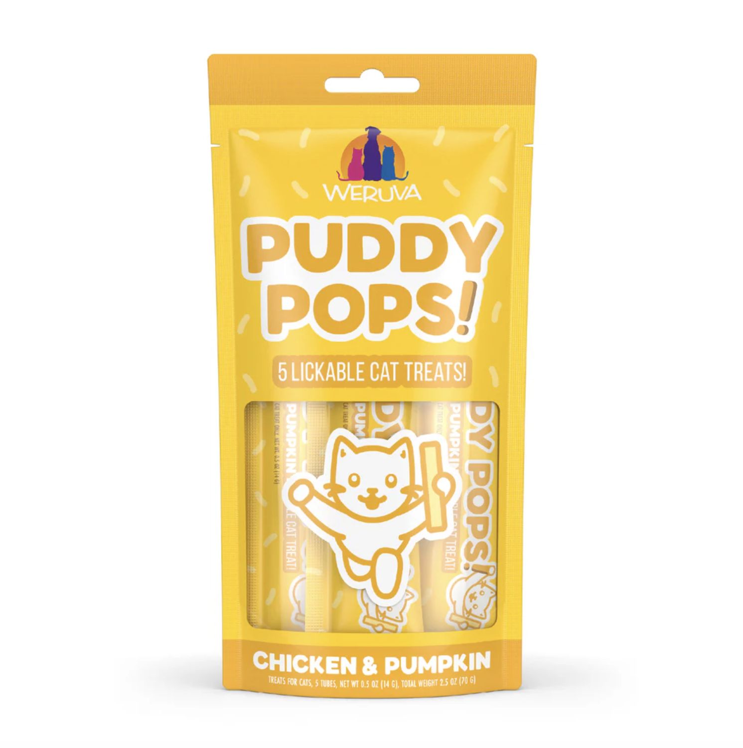 Weruva Cat Puddy Pops Lickable Chicken &amp; Pumpkin Treats 2.5oz