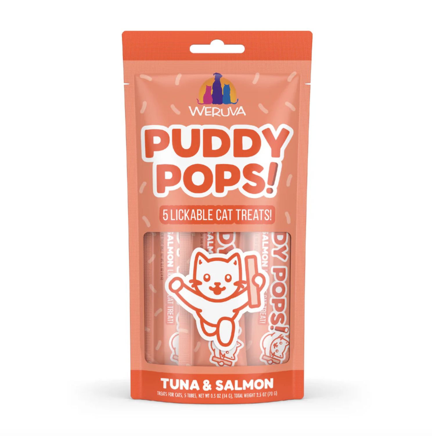 Weruva Cat Puddy Pops Lickable Tuna &amp; Salmon Treats 2.5oz