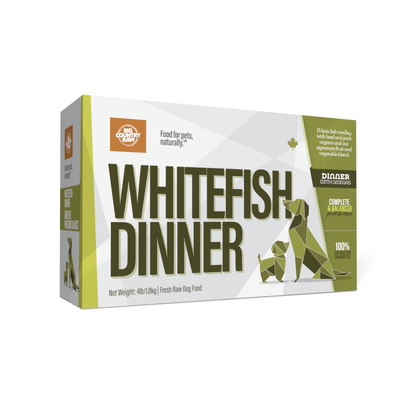 Big Country Raw Dog Frozen Whitefish 4lb