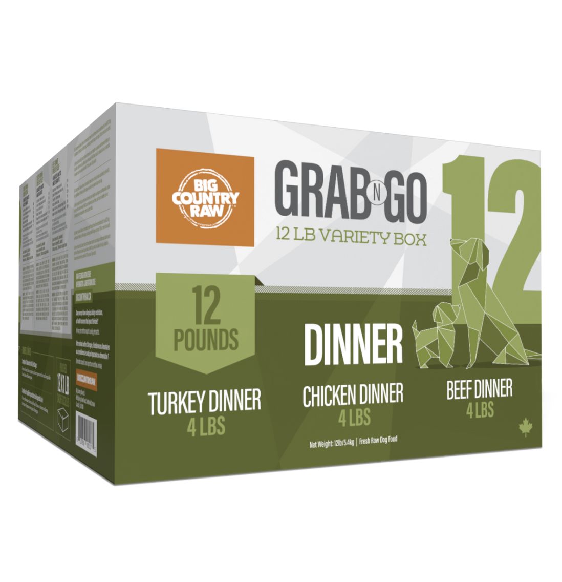 Big Country Raw Dog Frozen Grab N Go Dinner 12lb