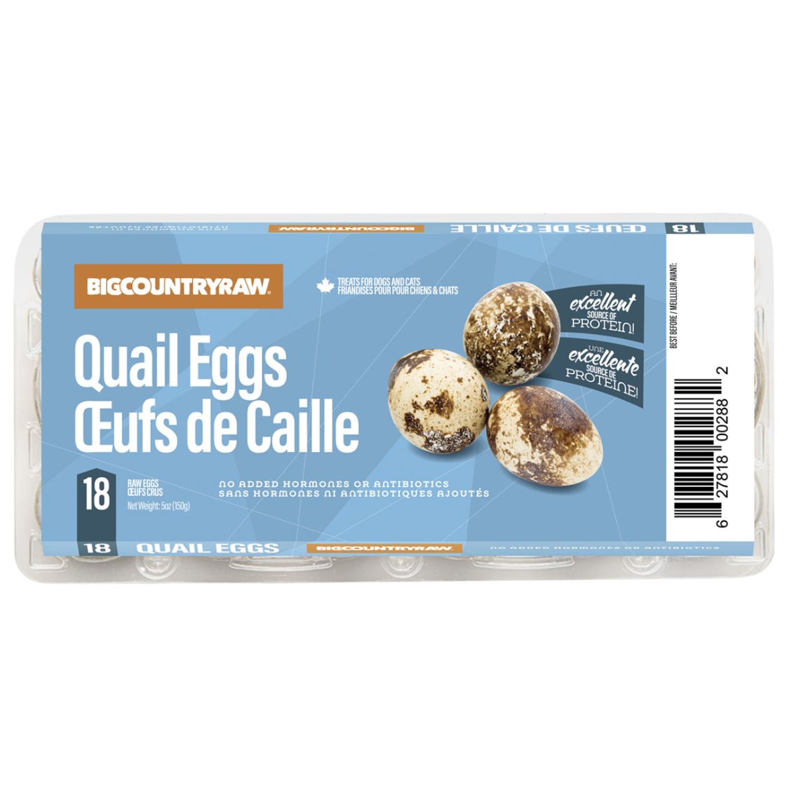 Big Country Raw Dog Frozen Quail Eggs 18pk