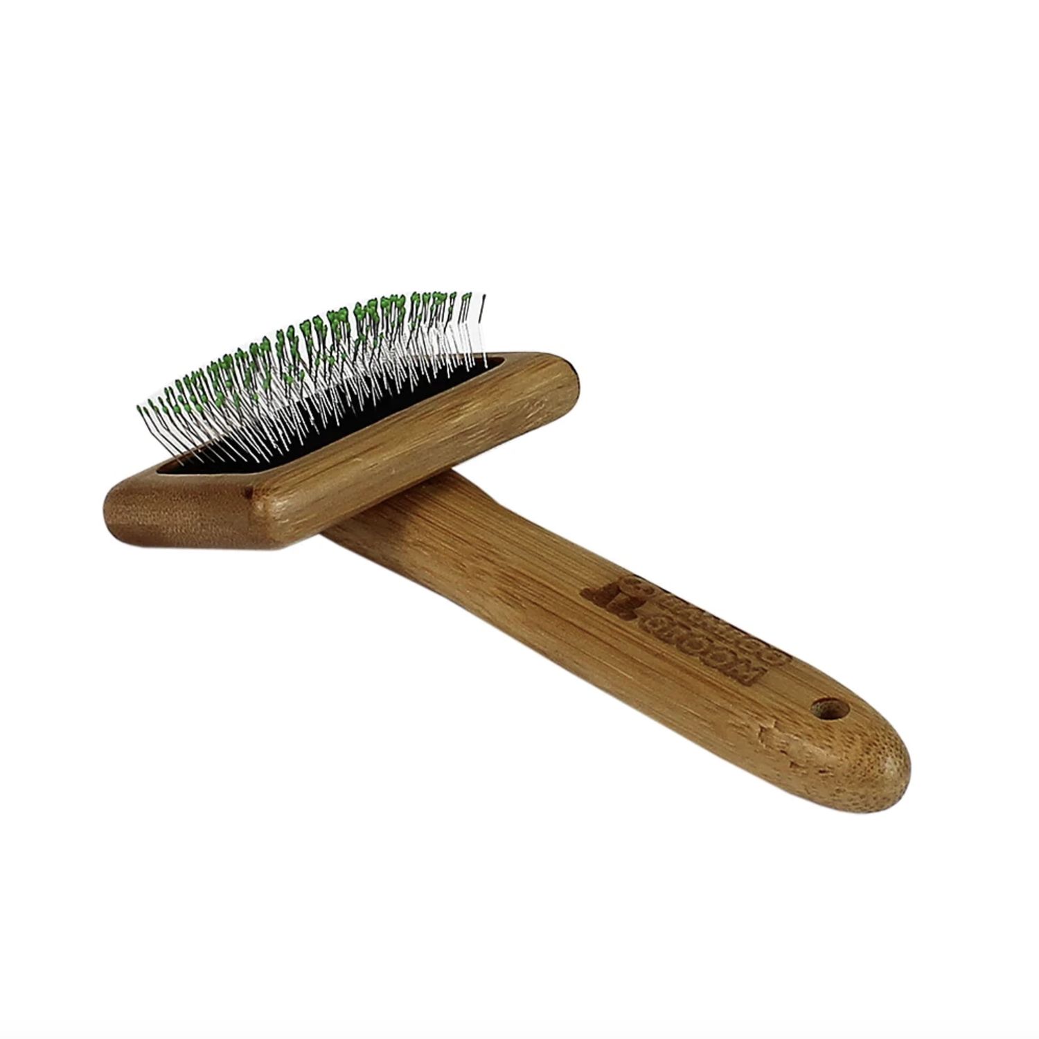 Bamboo Groom Soft Slicker Brush with Stainless Steel Pins &amp; Comfort Tips, Size: Small