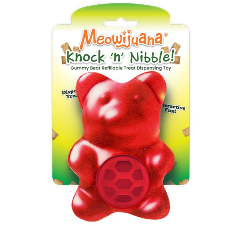 Meowijuana Cat Knock 'n' Nibble Gummy Bear Cat Treat Dispenser