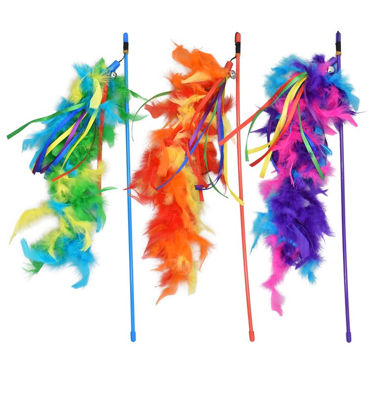 Multipet Cat Danglers Wand Ribbon Assorted 20''
