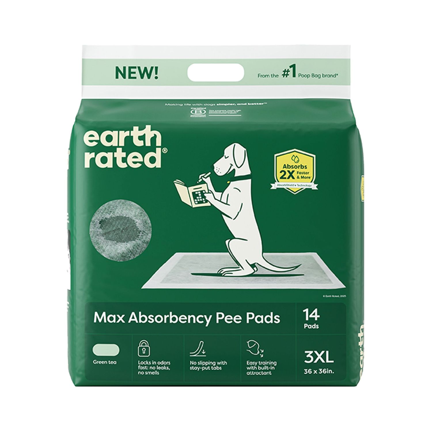 Earth Rated Max Absorbency Training Pee Pads 3XL 14 Count