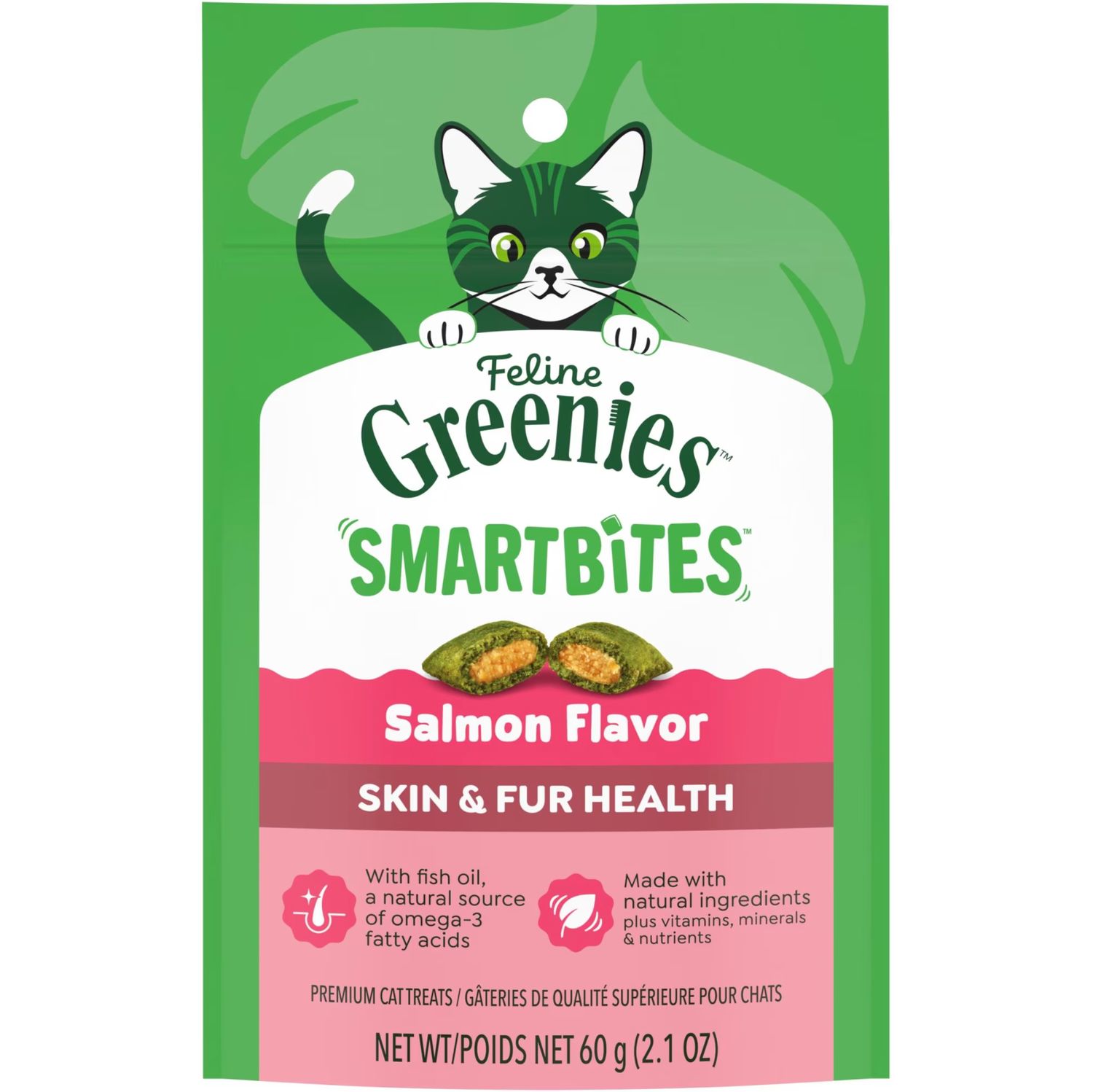 Greenies Cat Treat SmartBites Salmon 2.1oz