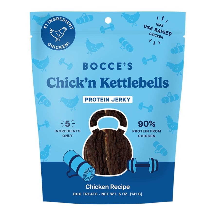 Bocce's Dog Jerky Protein Cuts Chick'n Kettlebells 5oz