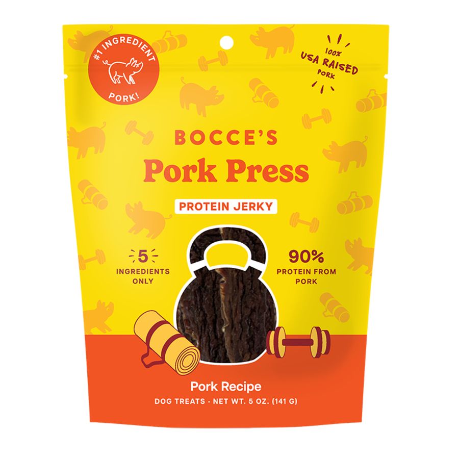 Bocce's Dog Jerky Protein Cuts Pork Press 5oz