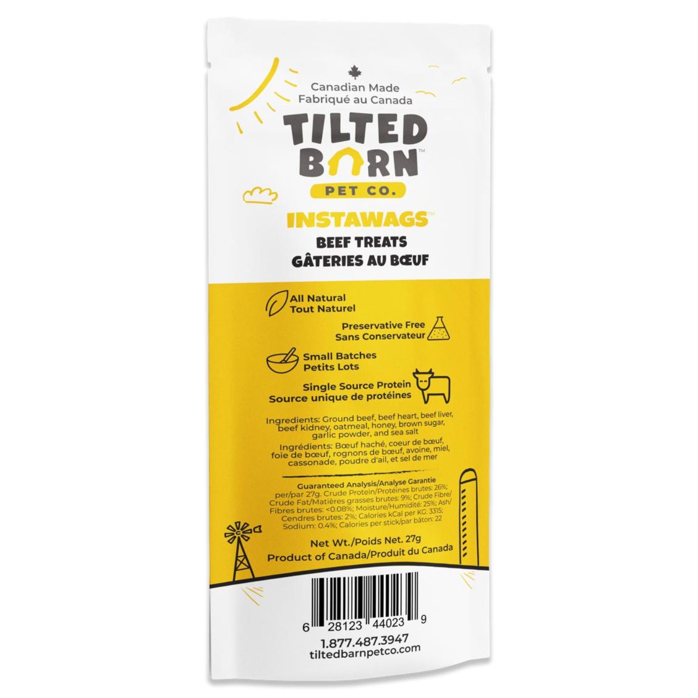 Tilted Barn Instawag Treats 0.95oz, Flavor: Beef