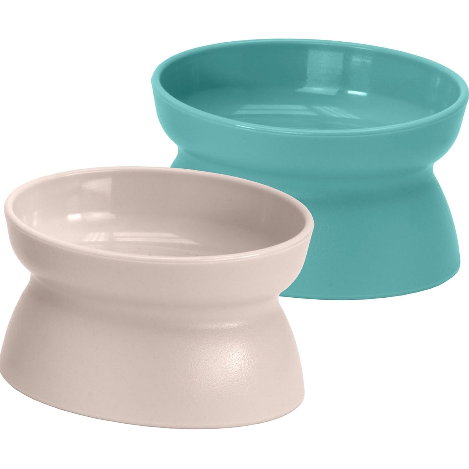 Kitty City Raised Cat Bowl Set Pink &amp; Teal 2 Pack, Size: 6.5oz
