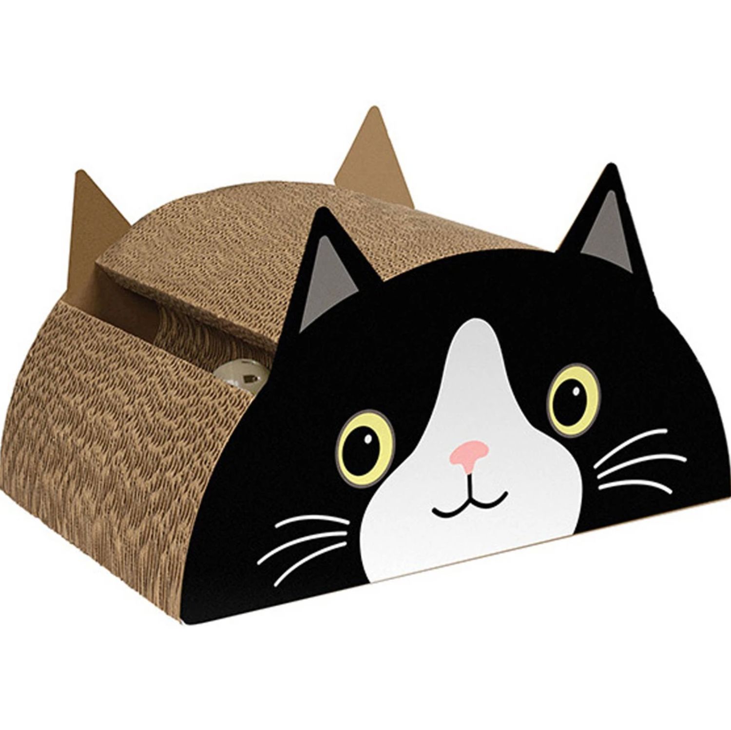Kitty City Cat Face Scratcher With Ball Track Black 10x16x9.1"