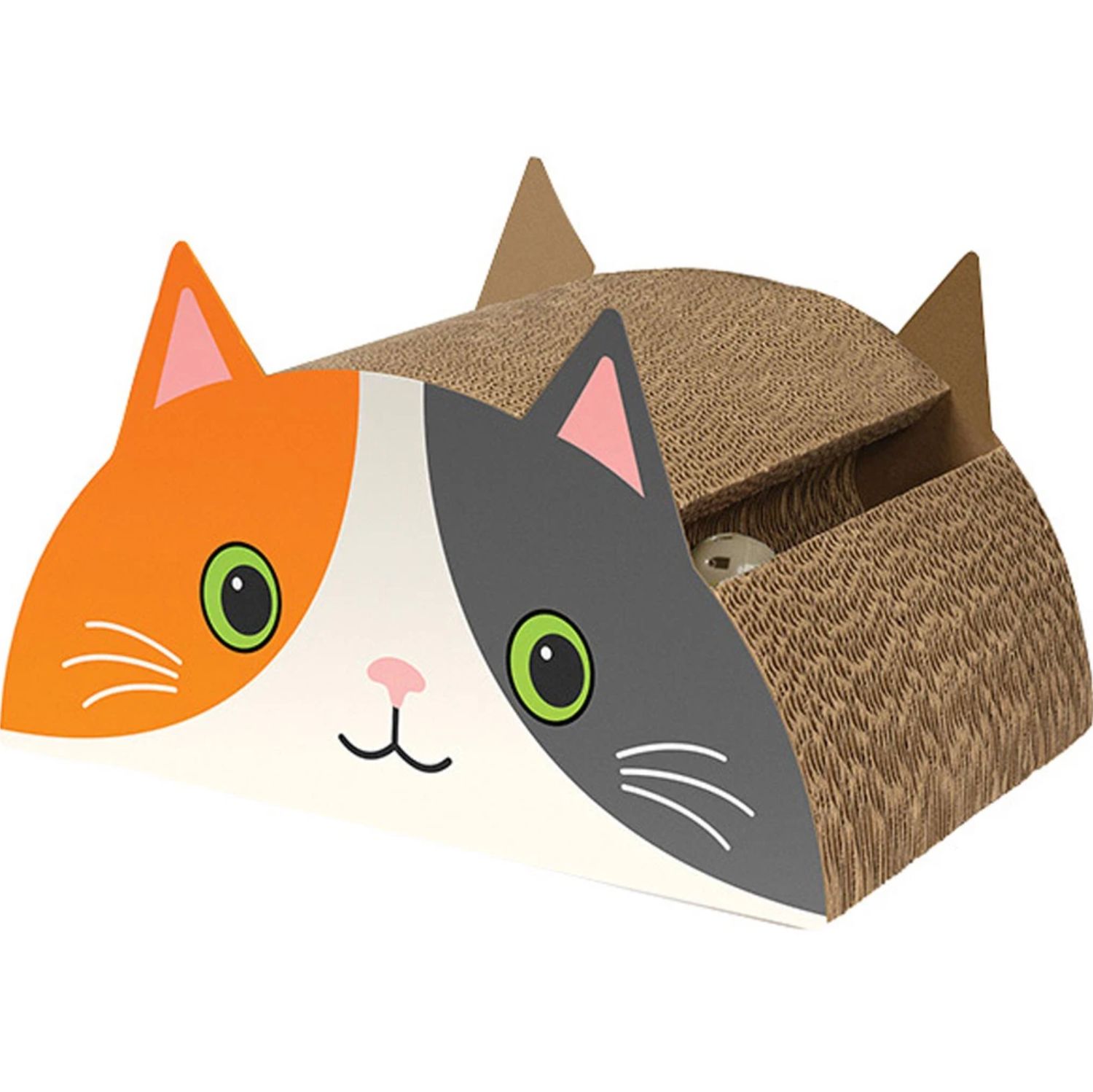 Kitty City Cat Face Scratcher With Ball Track 10x16x9.1"