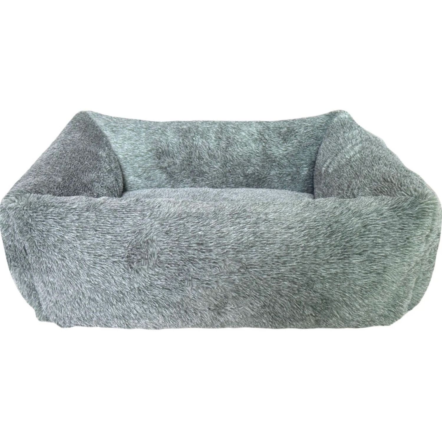 Sleep Zone Faux Fur Rectangle Bed, Color: Teal, Size: 24"