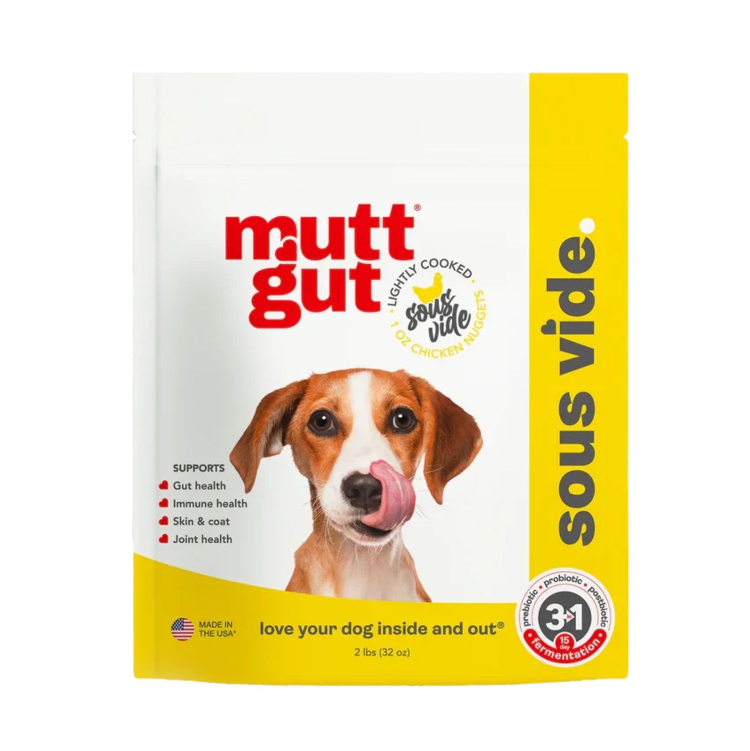 Mutt Gut Dog Frozen Microbiome Lightly Cooked Sous Vide Chicken 2lb