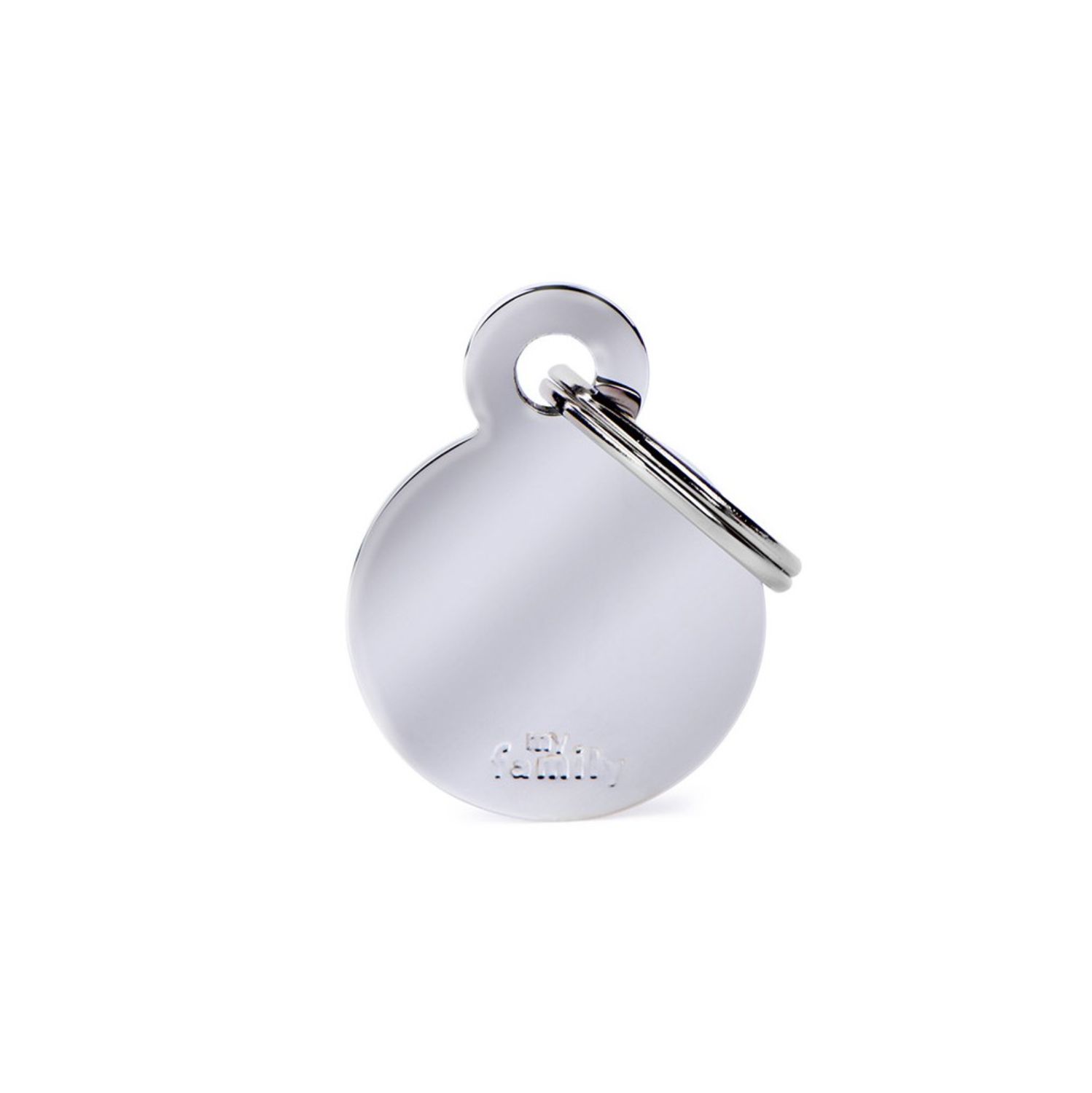 My Family Dog Tag Basic Circle, Color: Chrome, Size: Small