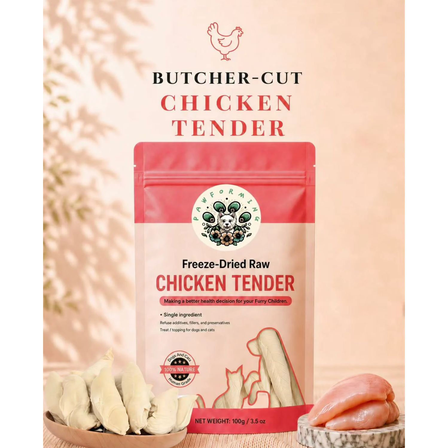 Pawforming Pets Freeze Dried Chicken Tenders 3.5oz