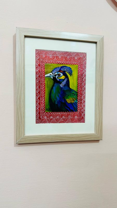 ​Handcrafted Painting – Himalayan Monal, The Majestic Bird of Uttarakhand 🎨✨