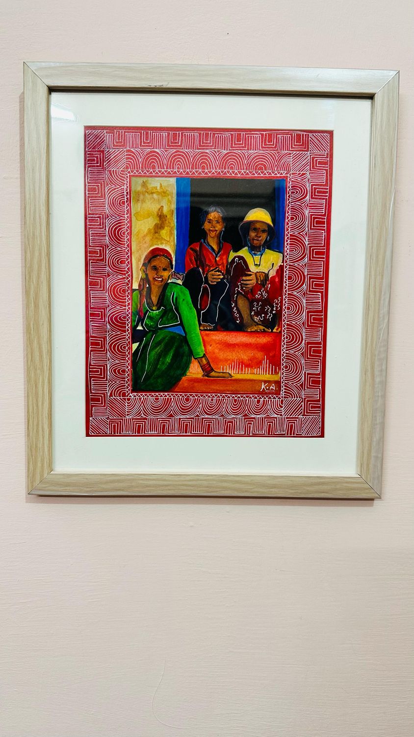 ​Handcrafted Painting – A Nostalgic Moment on the Dehleez 🎨✨