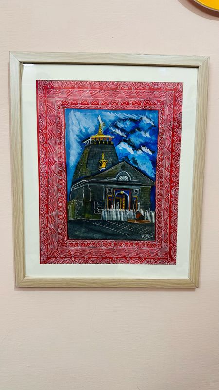​Handcrafted Painting – Kedarnath Temple, A Sacred Himalayan Marvel 🛕✨