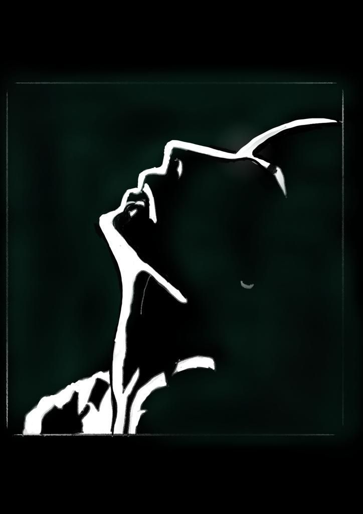 ​Handcrafted Digital Portrait – Expressive Silhouette in Bold Contrast 🎭✨