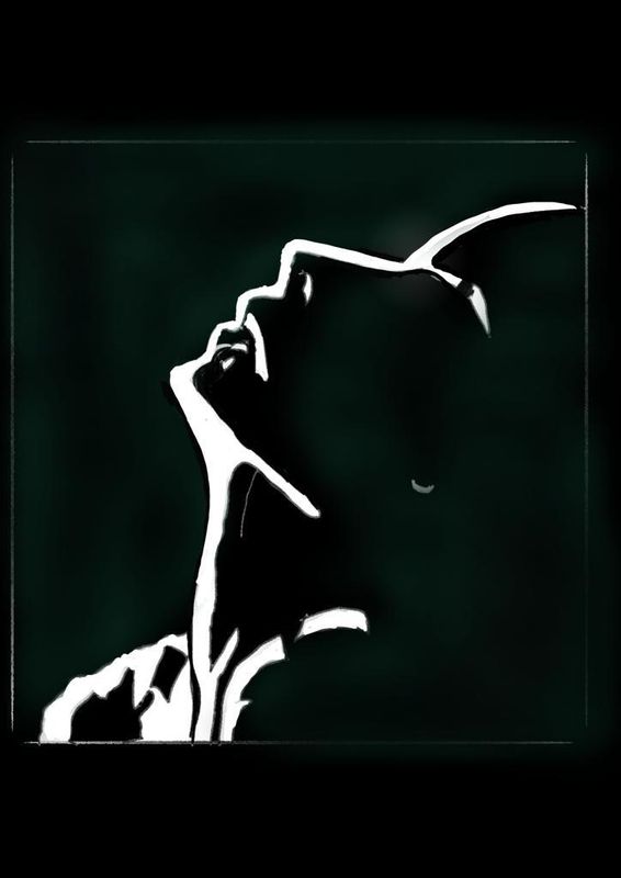 ​Handcrafted Digital Portrait – Expressive Silhouette in Bold Contrast 🎭✨