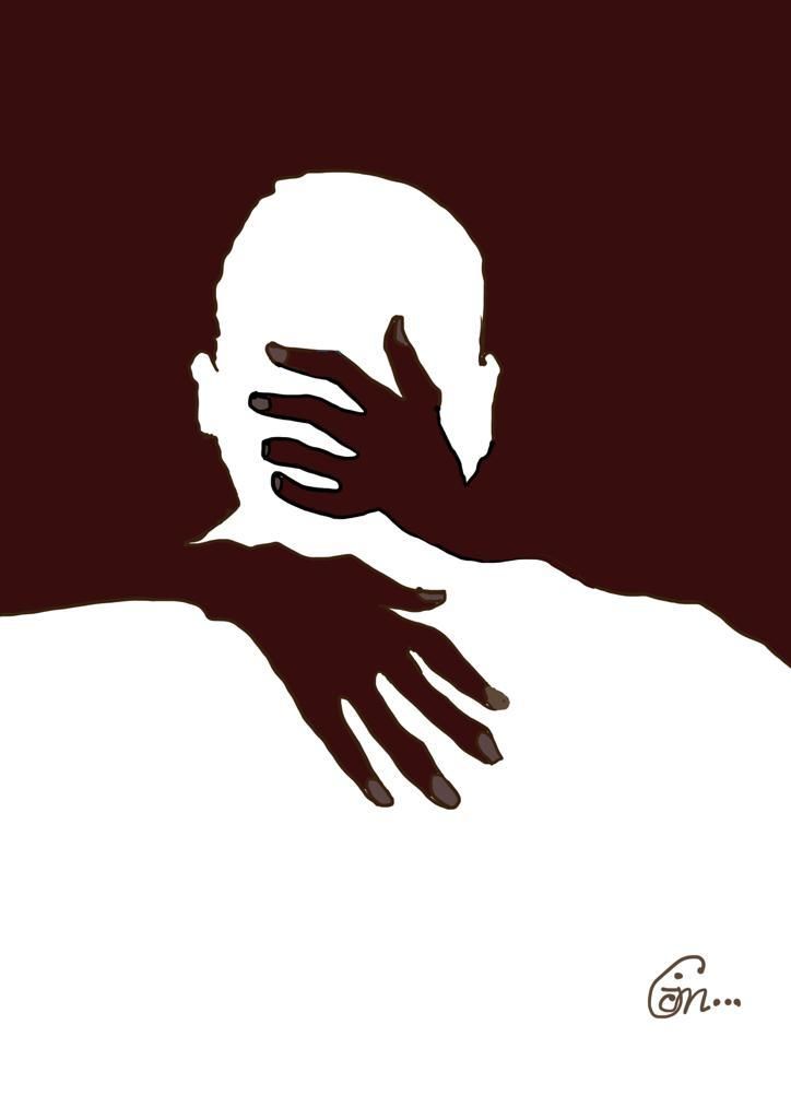 ​Handcrafted Digital Portrait – Emotive Silhouette in Bold Contrast 🎭✨