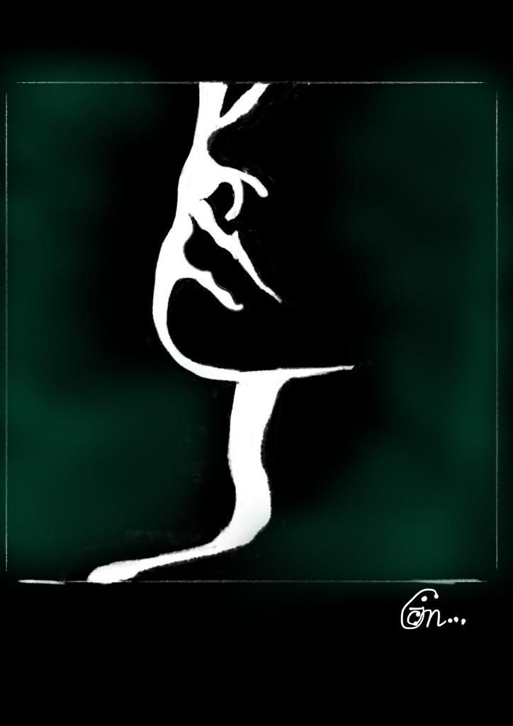 ​Handcrafted Digital Portrait – Minimalist Human Silhouette 🌿✨
