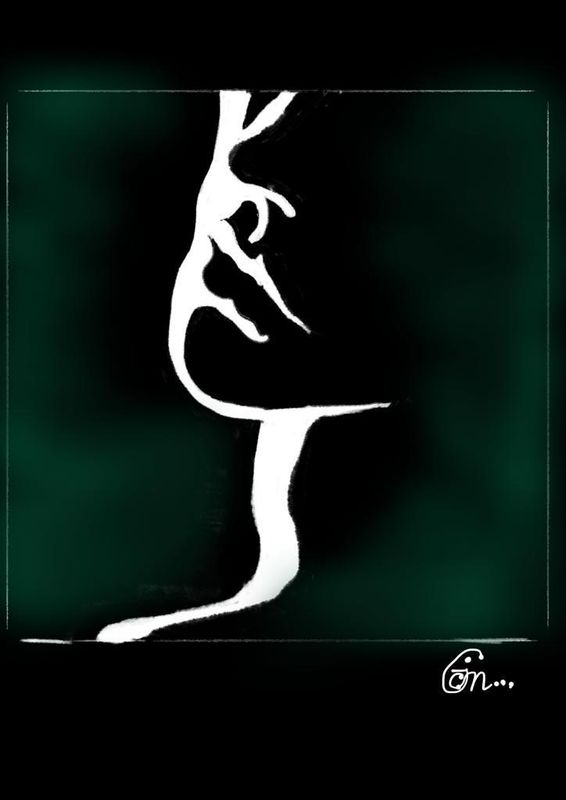 ​Handcrafted Digital Portrait – Minimalist Human Silhouette 🌿✨