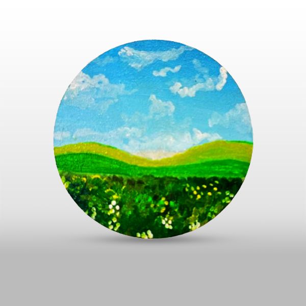 ​Tranquil Mountain Grassland Fridge Magnet 🌿🏔️