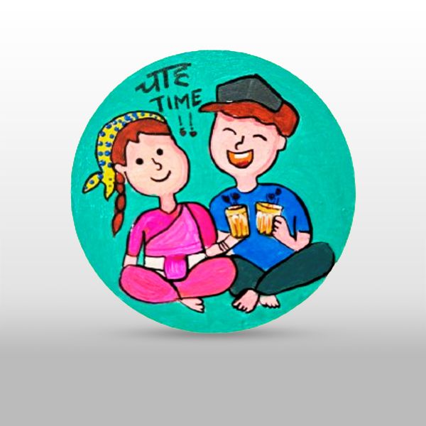 ​Pahadi Chah Time Fridge Magnet ☕🏔️