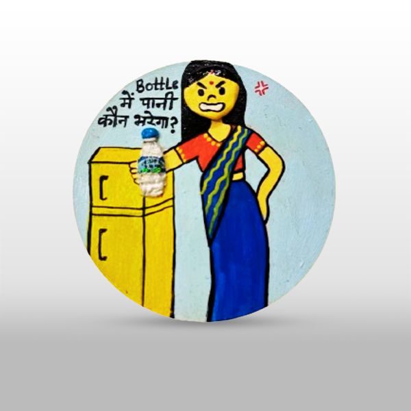 ​Angry Indian Mom Fridge Magnet – Bottle Duty Reminder 🍼🔥