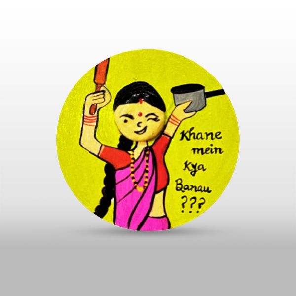 ​Indian Mommy’s Kitchen Dilemma Fridge Magnet 🍛✨